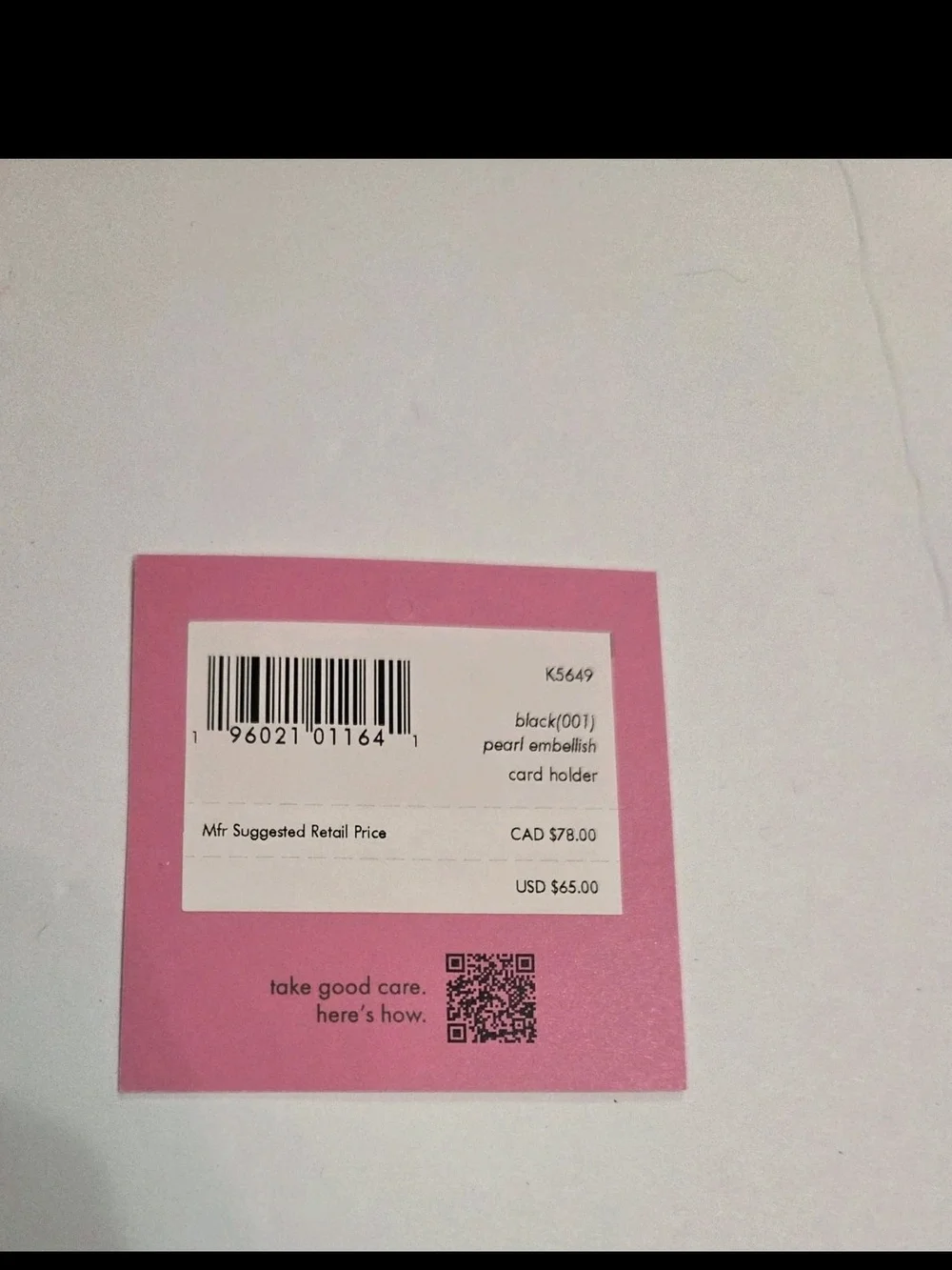Kate Spade Card Holder Black Pearl-Studded NWT